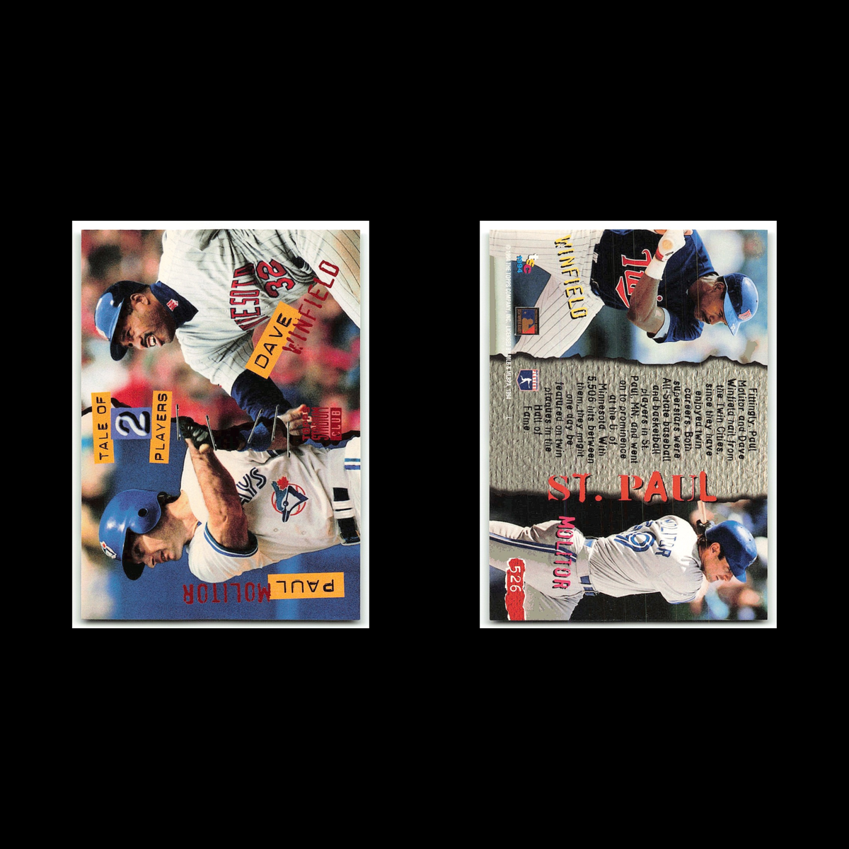 Paul Molitor/Dave Winfield #526 1994 Topps Stadium Club Baseball Card MLB NM