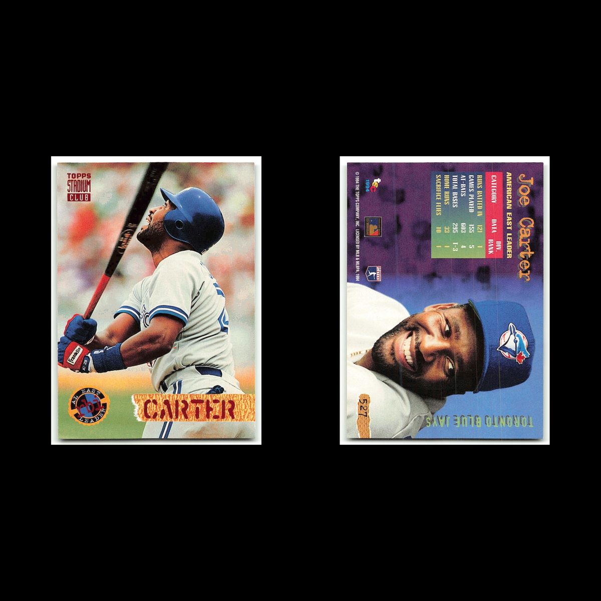 Joe Carter #527 1994 Topps Stadium Club Toronto Blue Jays Baseball Card MLB NM