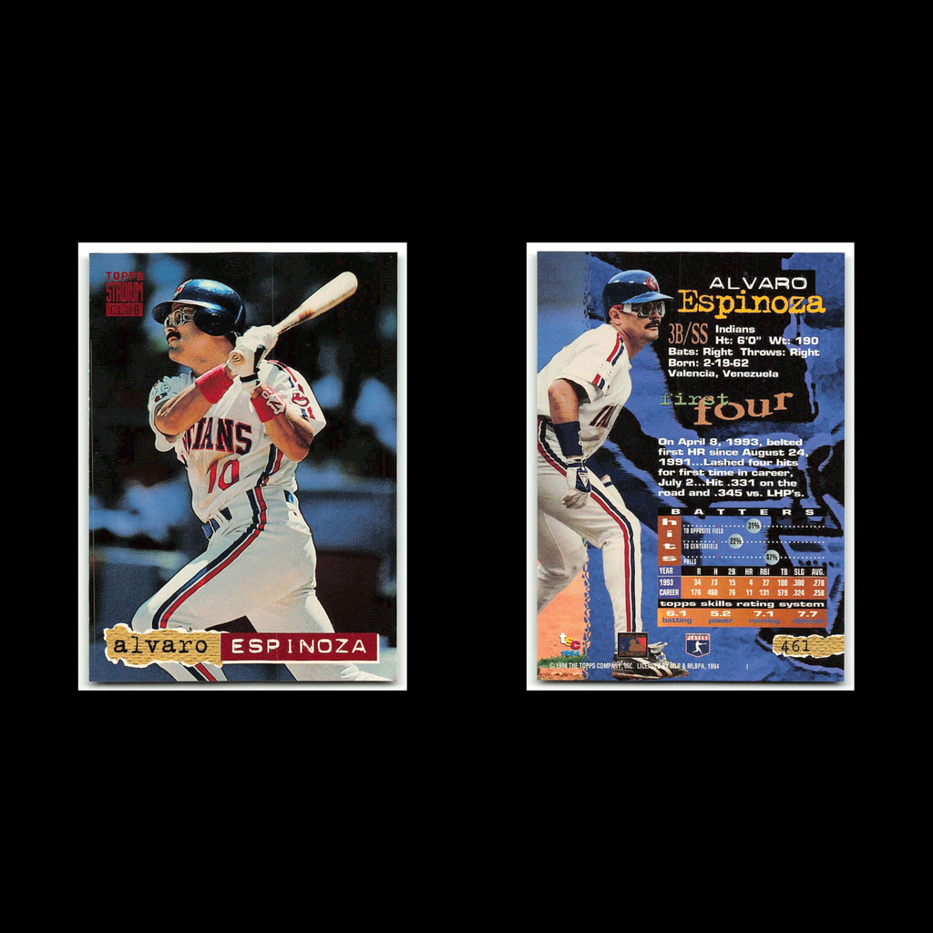 Alvaro Espinoza #461 1994 Topps Stadium Club Cleveland Indians Baseball Card MLB