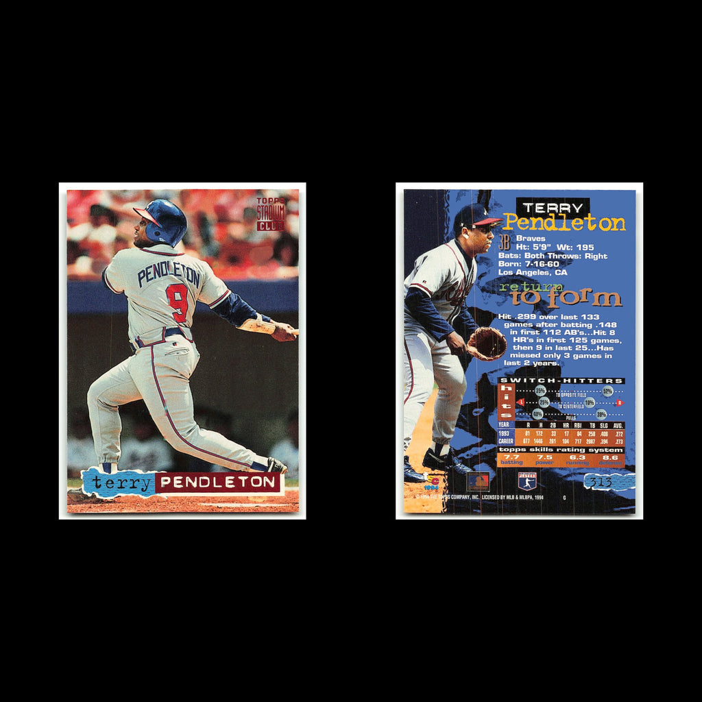 Terry Pendleton #313 1994 Topps Stadium Club Atlanta Braves Baseball Card MLB NM