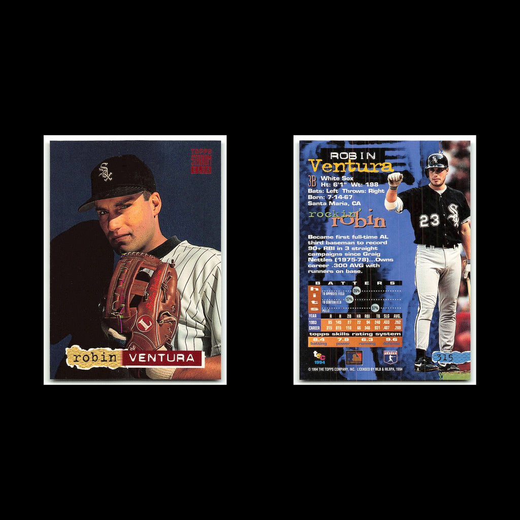 Robin Ventura #315 1994 Topps Stadium Club Chicago White Sox Baseball Card MLB