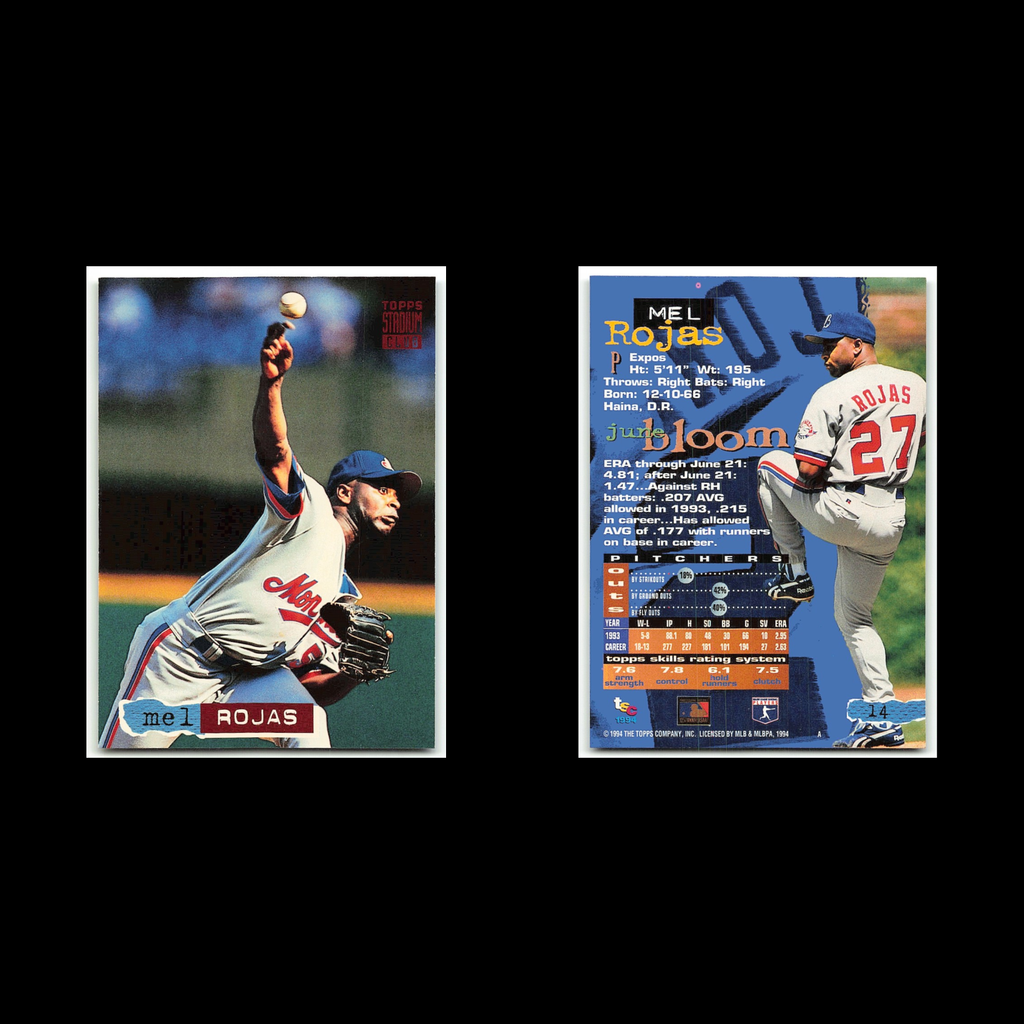 Mel Rojas #14 1994 Topps Stadium Club Montreal Expos Baseball Card MLB NM