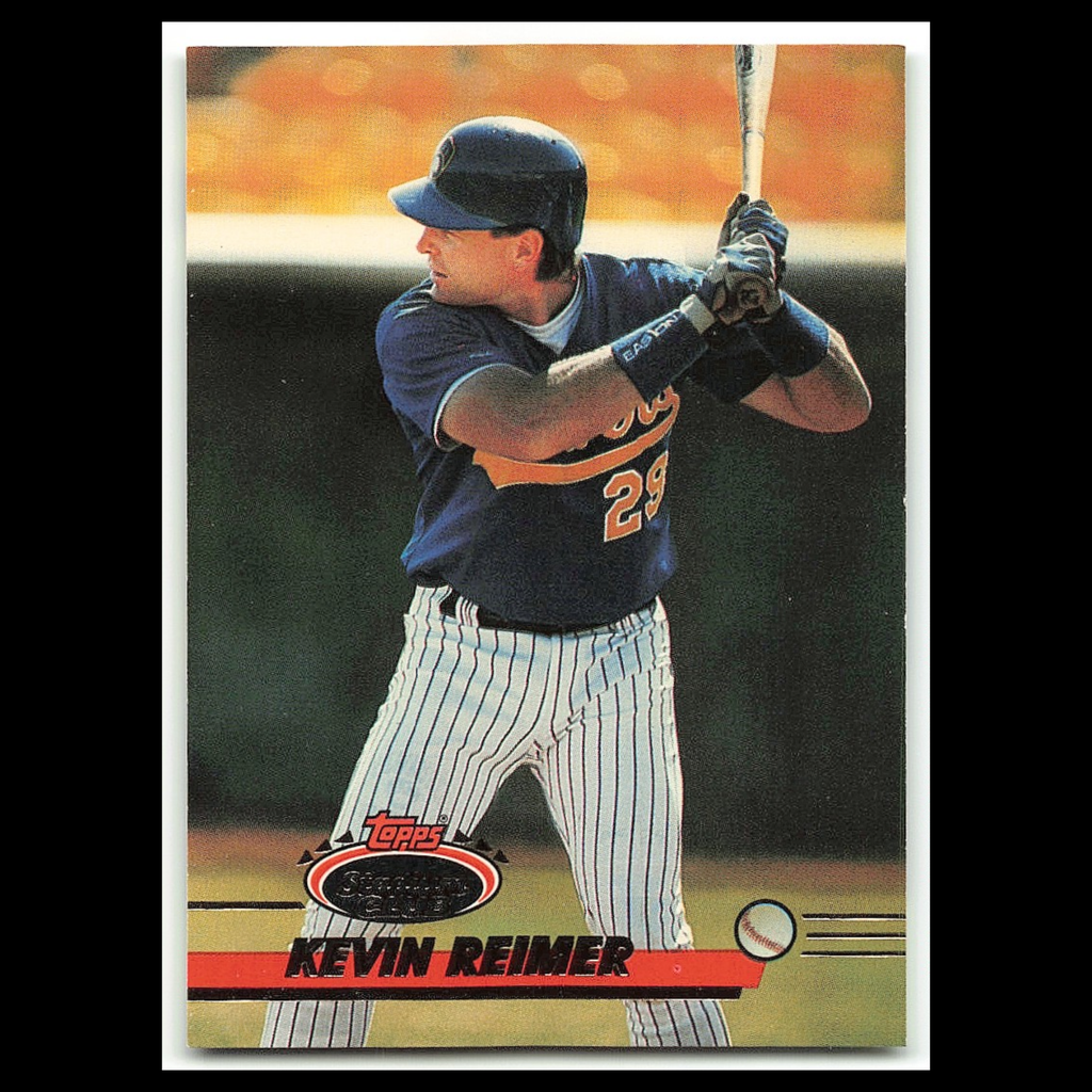 Kevin Reimer #699 1993 Topps Stadium Club Milwaukee Brewers Baseball Card MLB NM