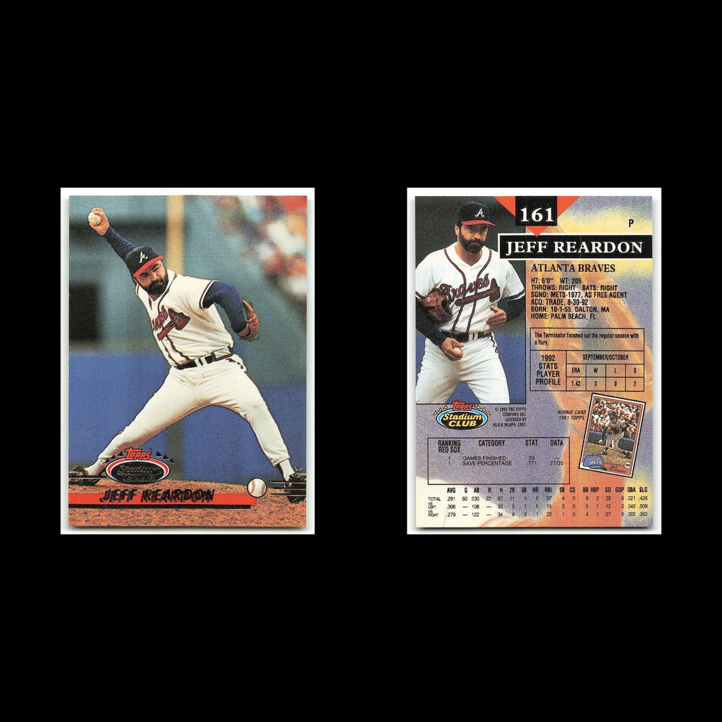 Jeff Reardon #161 1993 Topps Stadium Club Atlanta Braves Baseball Card MLB NM
