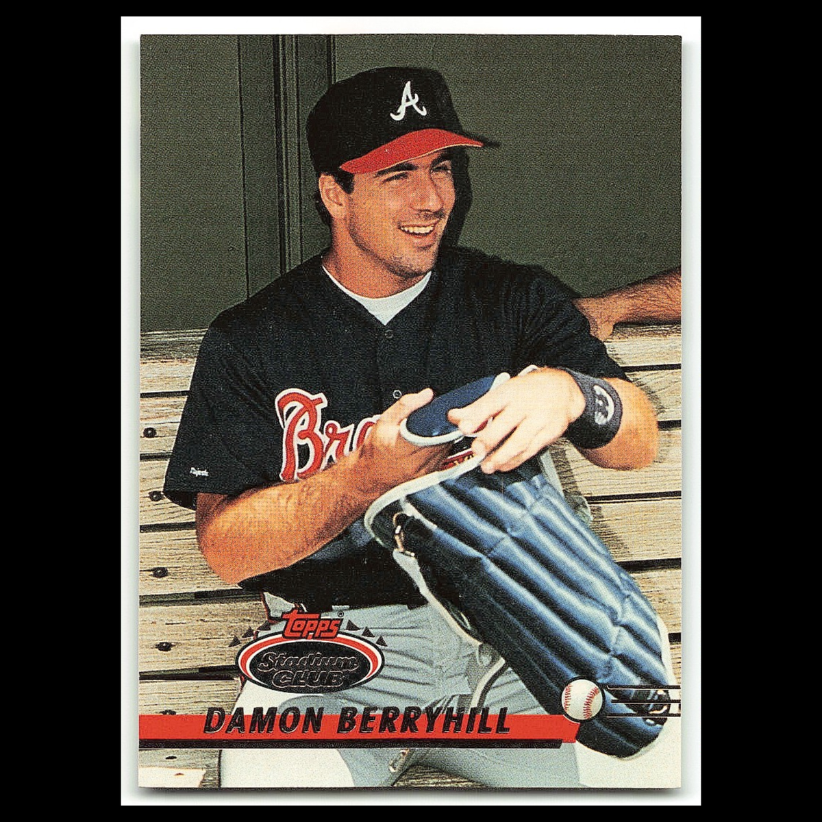 Damon Berryhill #261 1993 Topps Stadium Club Atlanta Braves Baseball Card MLB NM