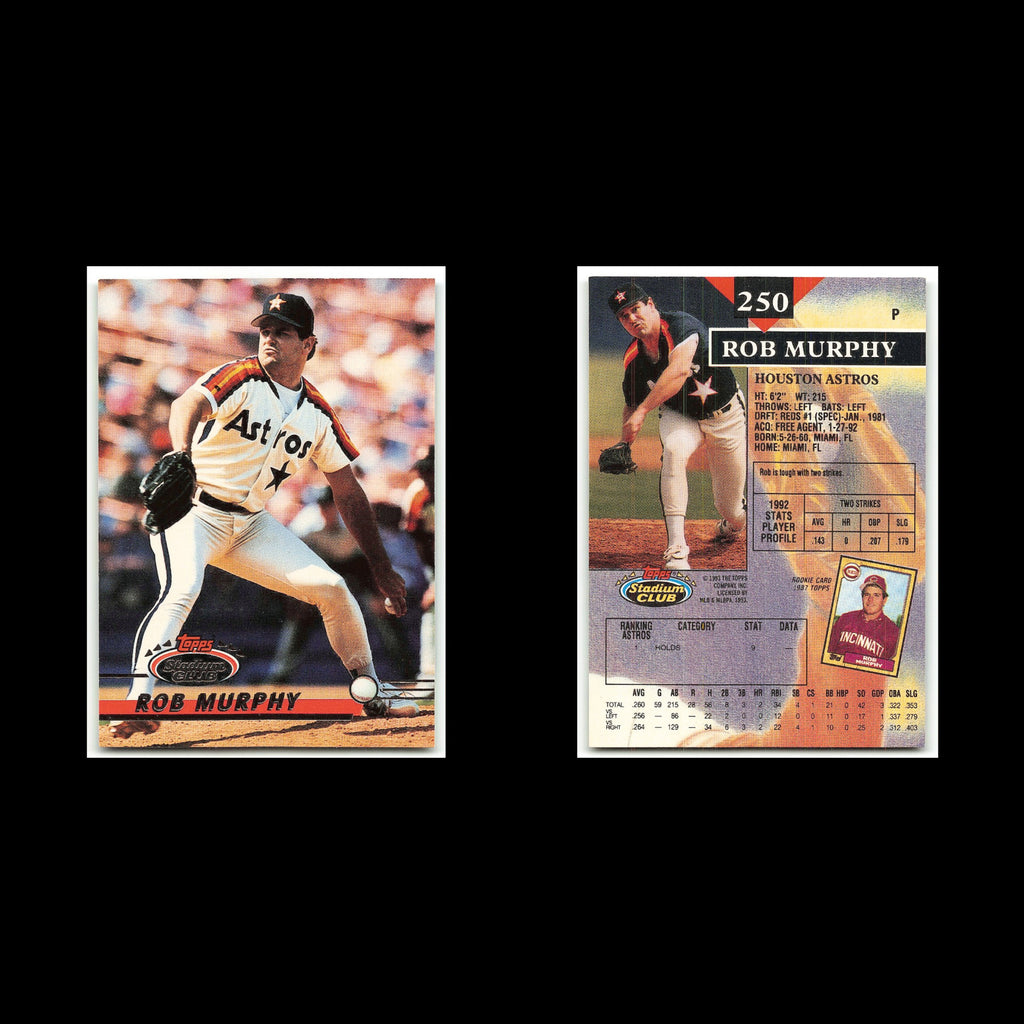 Rob Murphy #250 1993 Topps Stadium Club Houston Astros Baseball Card MLB NM