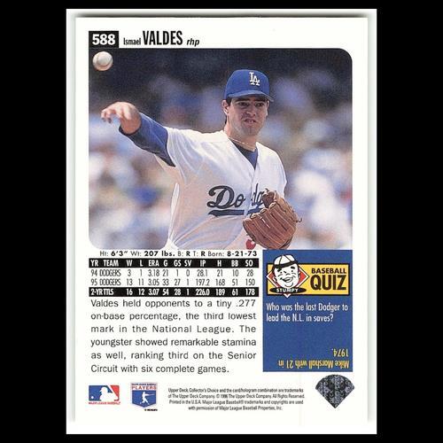 Ismael Valdes #588 1996 Collectors Choice Los Angeles Dodgers Baseball Card MLB