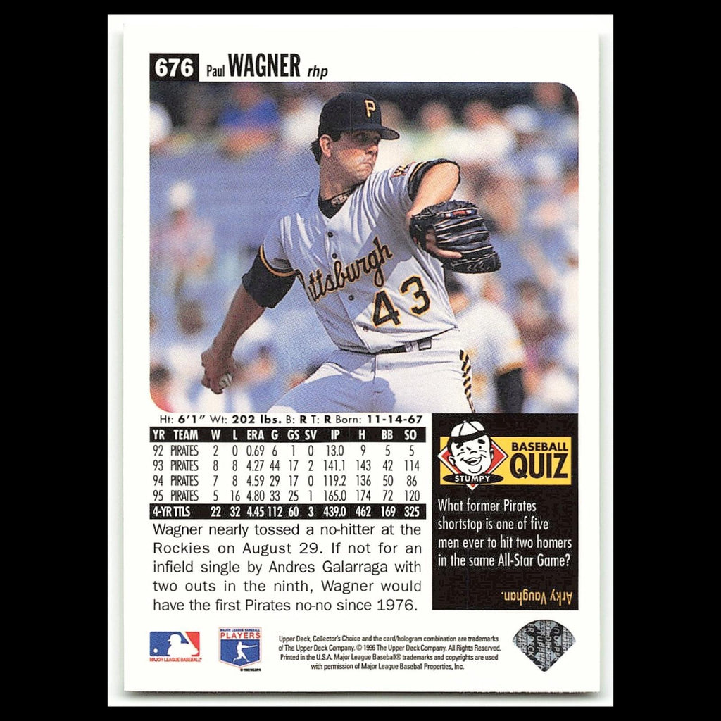 Paul Wagner #676 1996 Collectors Choice Pittsburgh Pirates Baseball Card MLB NM