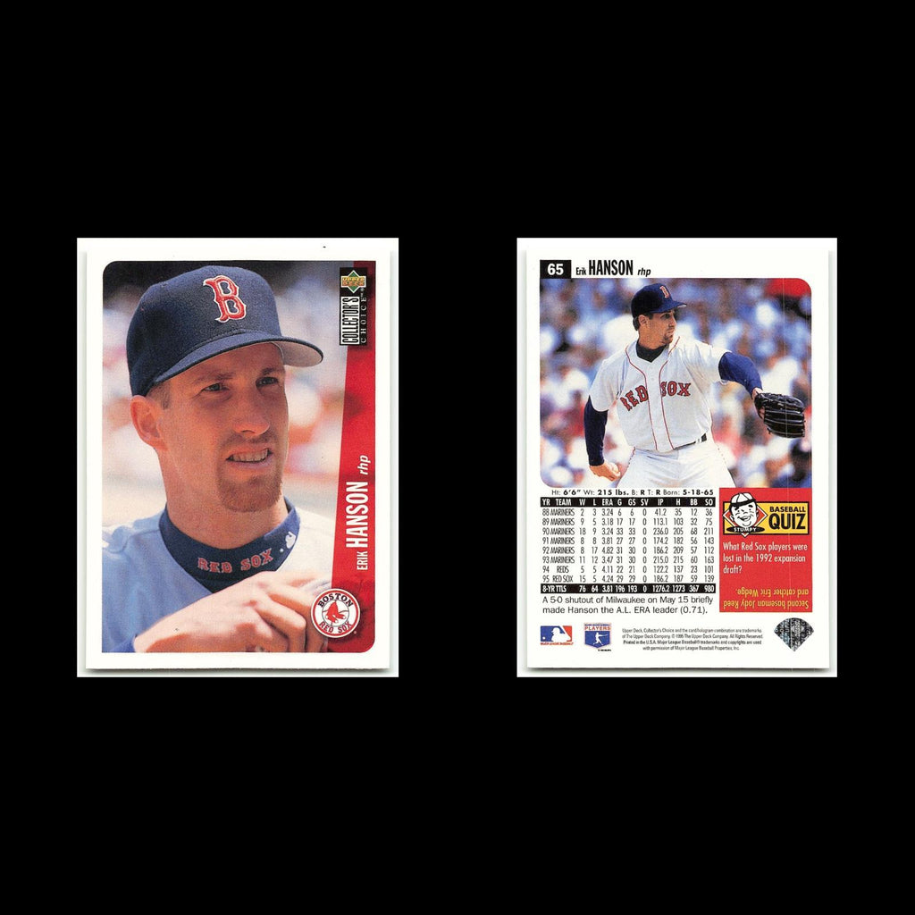 Erik Hanson #65 1996 Collectors Choice Boston Red Sox Baseball Card MLB NM