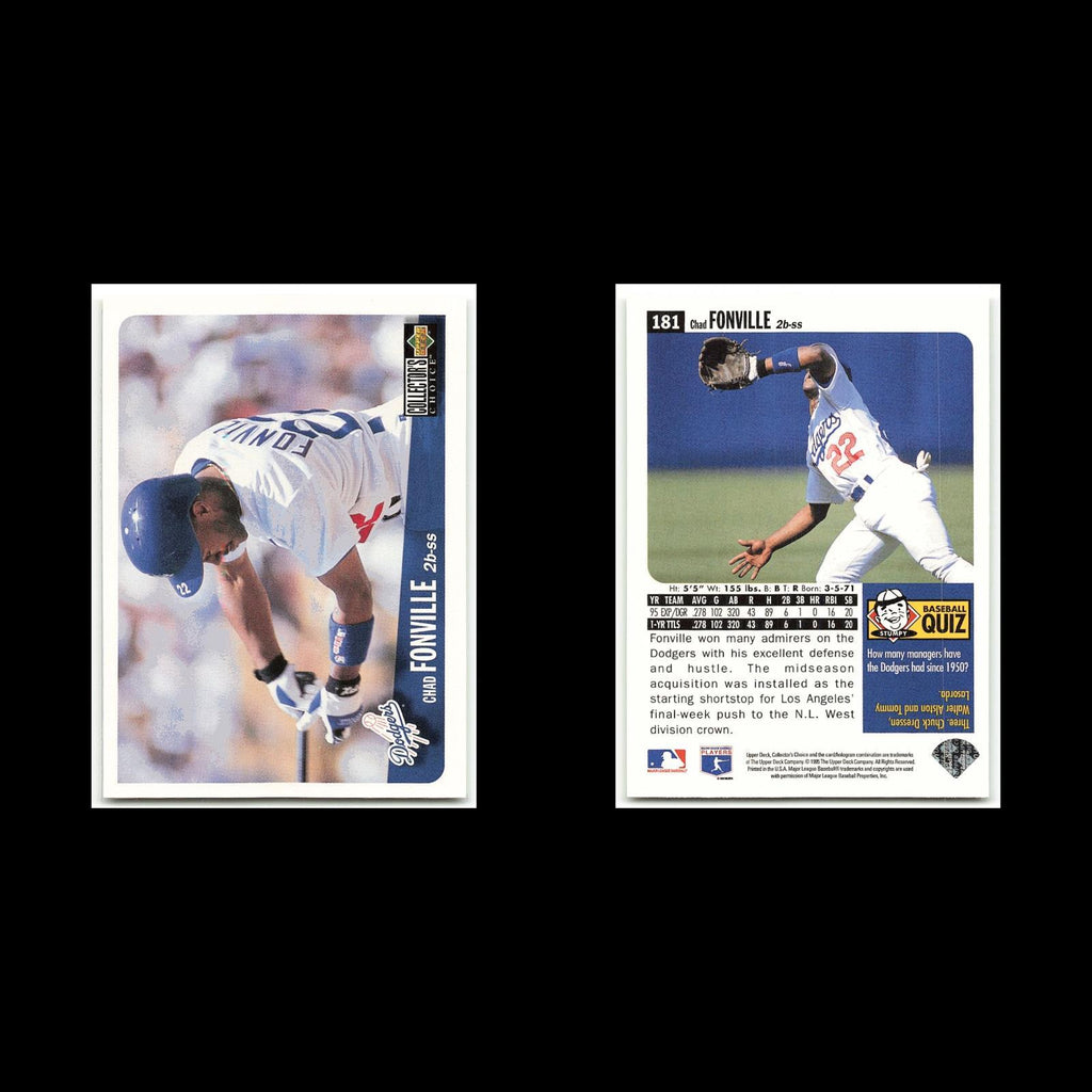 Chad Fonville #181 1996 Collectors Choice Los Angeles Dodgers Baseball Card MLB