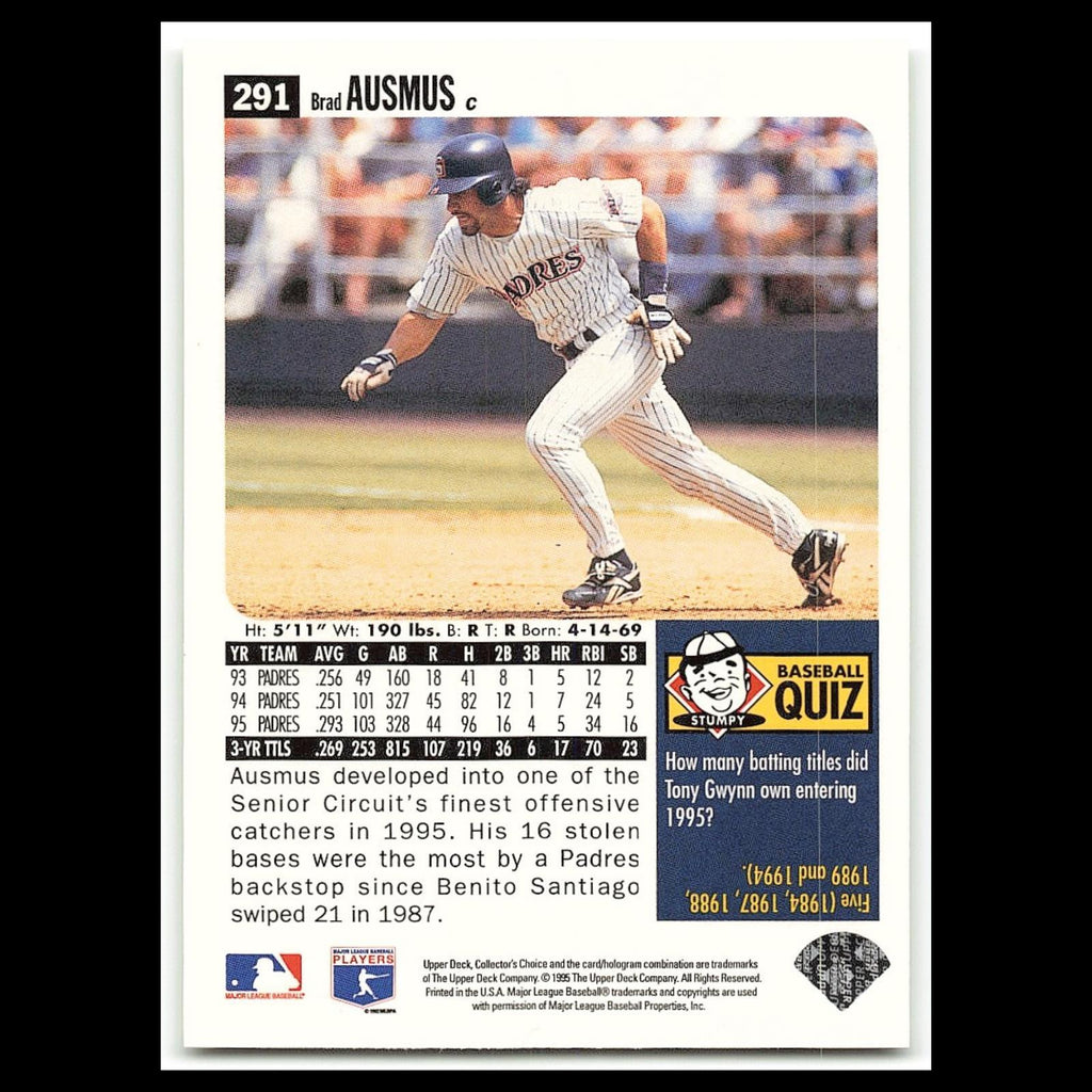 Brad Ausmus #291 1996 Collectors Choice San Diego Padres Baseball Card MLB NM