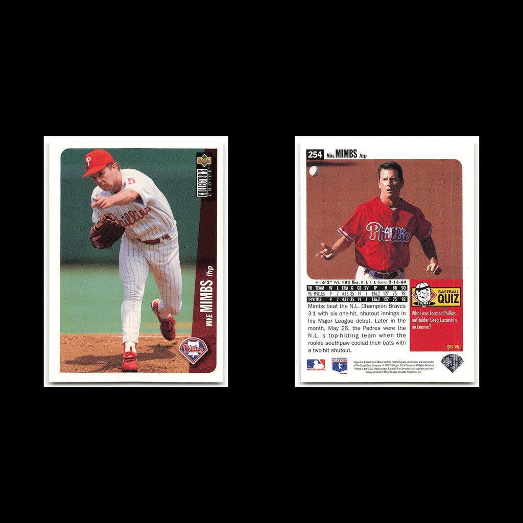 Mike Mimbs #254 1996 Collectors Choice Philadelphia Phillies Baseball Card MLB