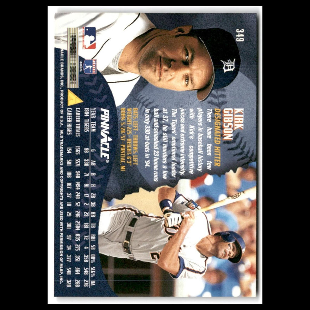 Kirk Gibson #349 1995 Pinnacle Detroit Tigers Baseball Card MLB NM