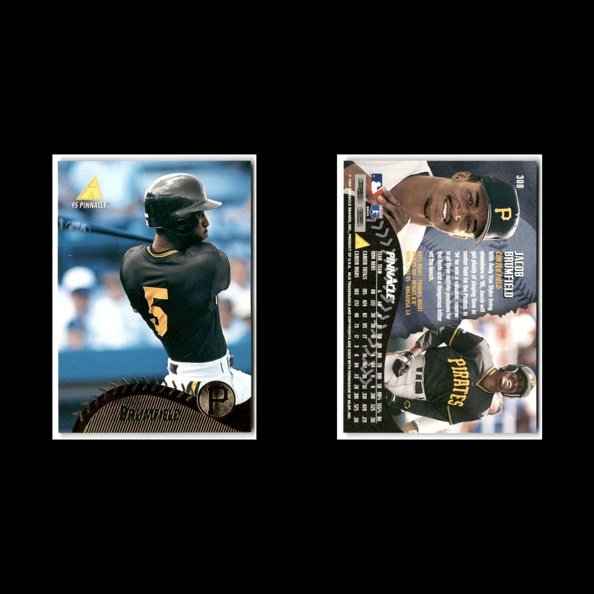Jacob Brumfield #308 1995 Pinnacle Pittsburgh Pirates Baseball Card MLB NM