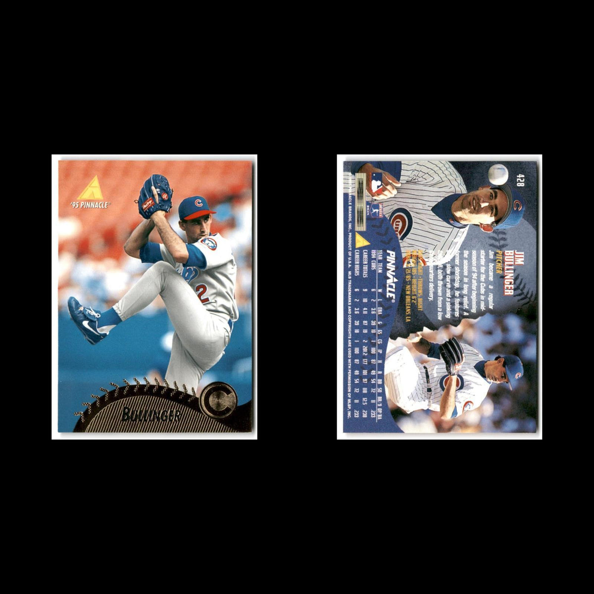 Jim Bullinger #428 1995 Pinnacle Chicago Cubs Baseball Card MLB NM