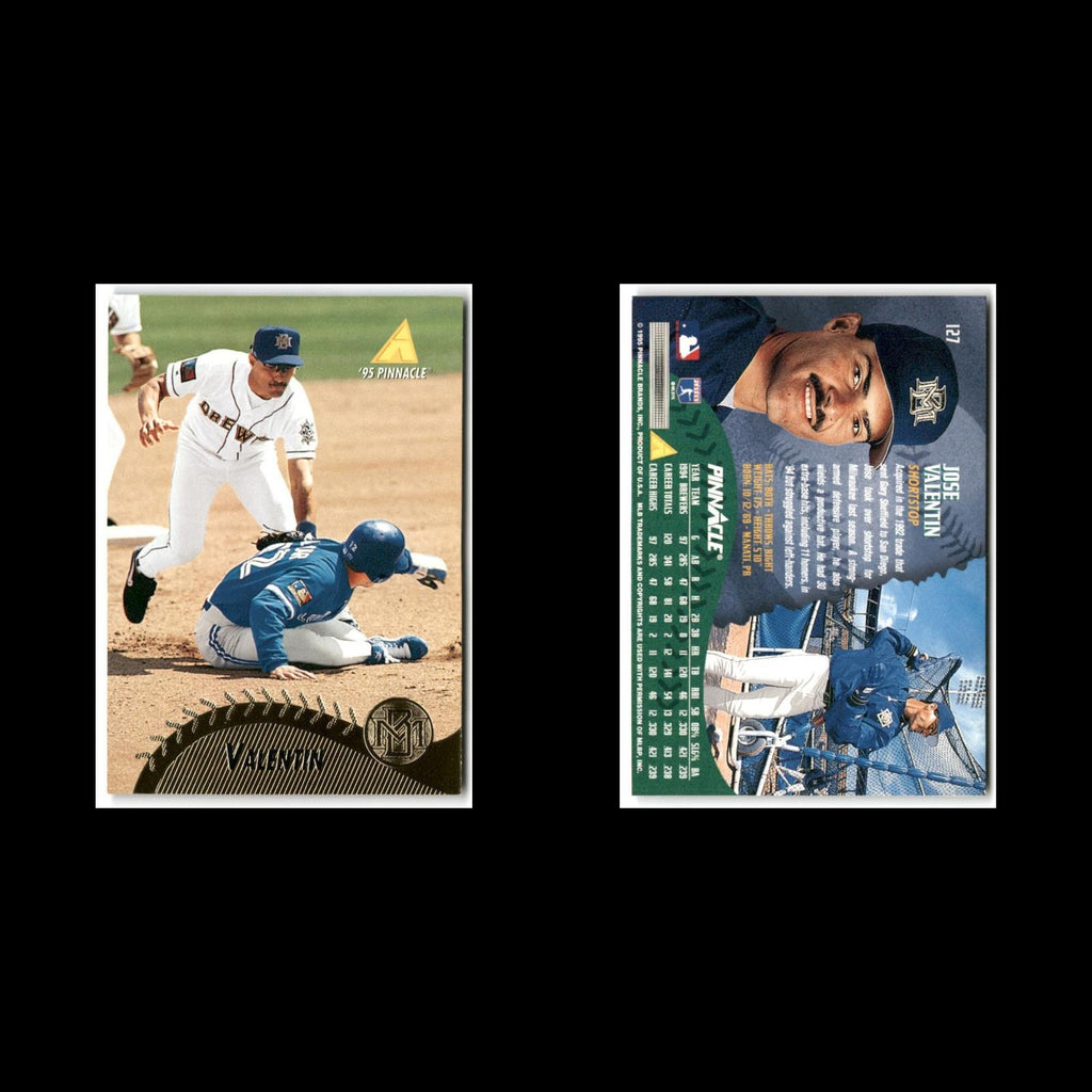 Jose Valentin #127 1995 Pinnacle Milwaukee Brewers Baseball Card MLB NM