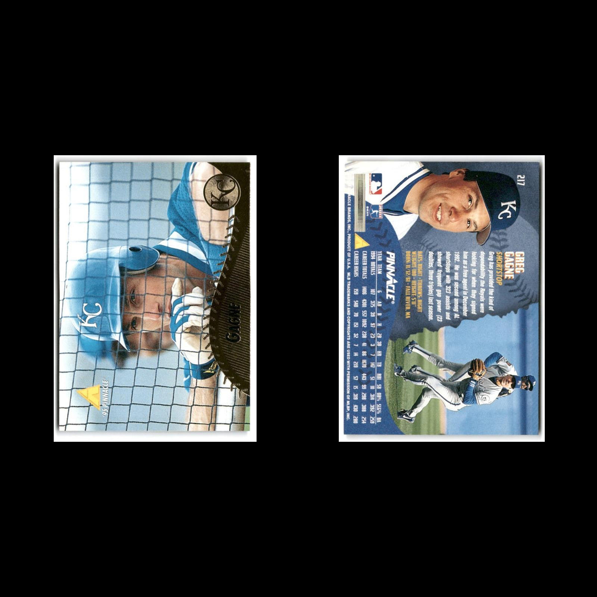 Greg Gagne #217 1995 Pinnacle Kansas City Royals Baseball Card MLB NM