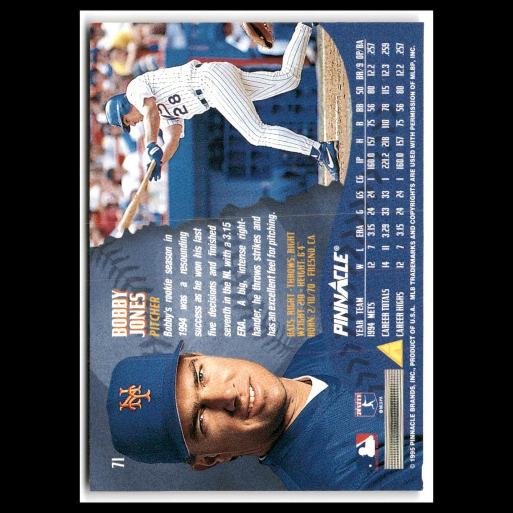 Bobby Jones #71 1995 Pinnacle New York Mets Baseball Card MLB NM
