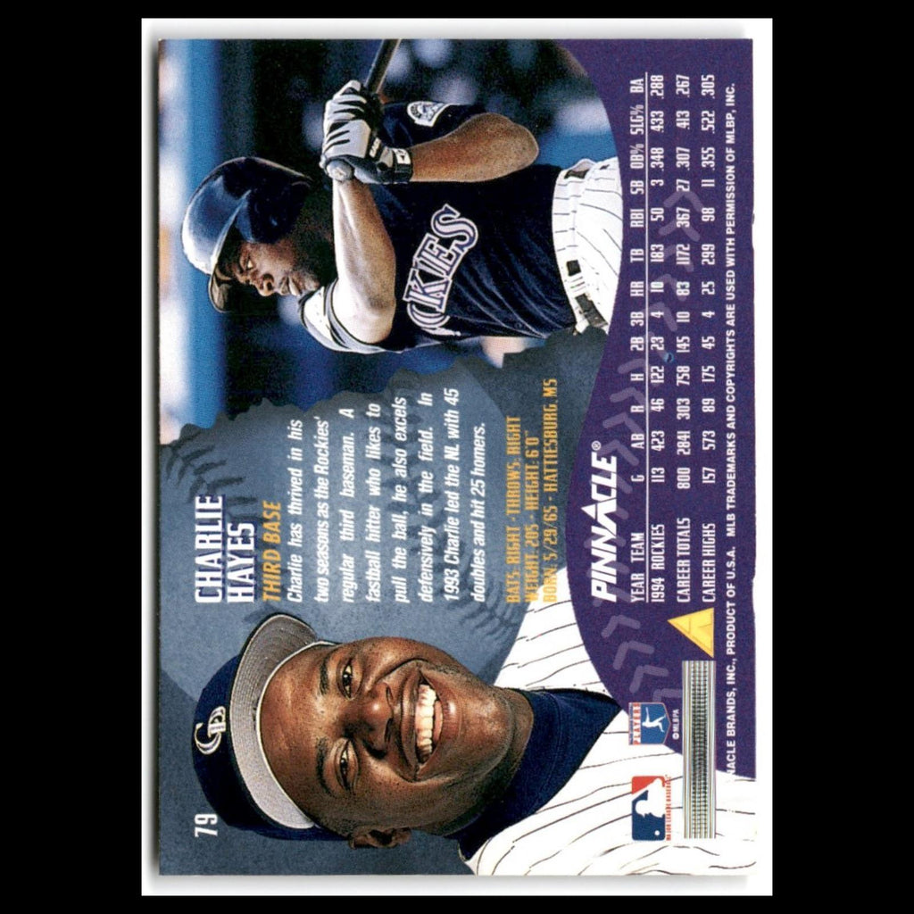 Charlie Hayes #79 1995 Pinnacle Colorado Rockies Baseball Card MLB NM