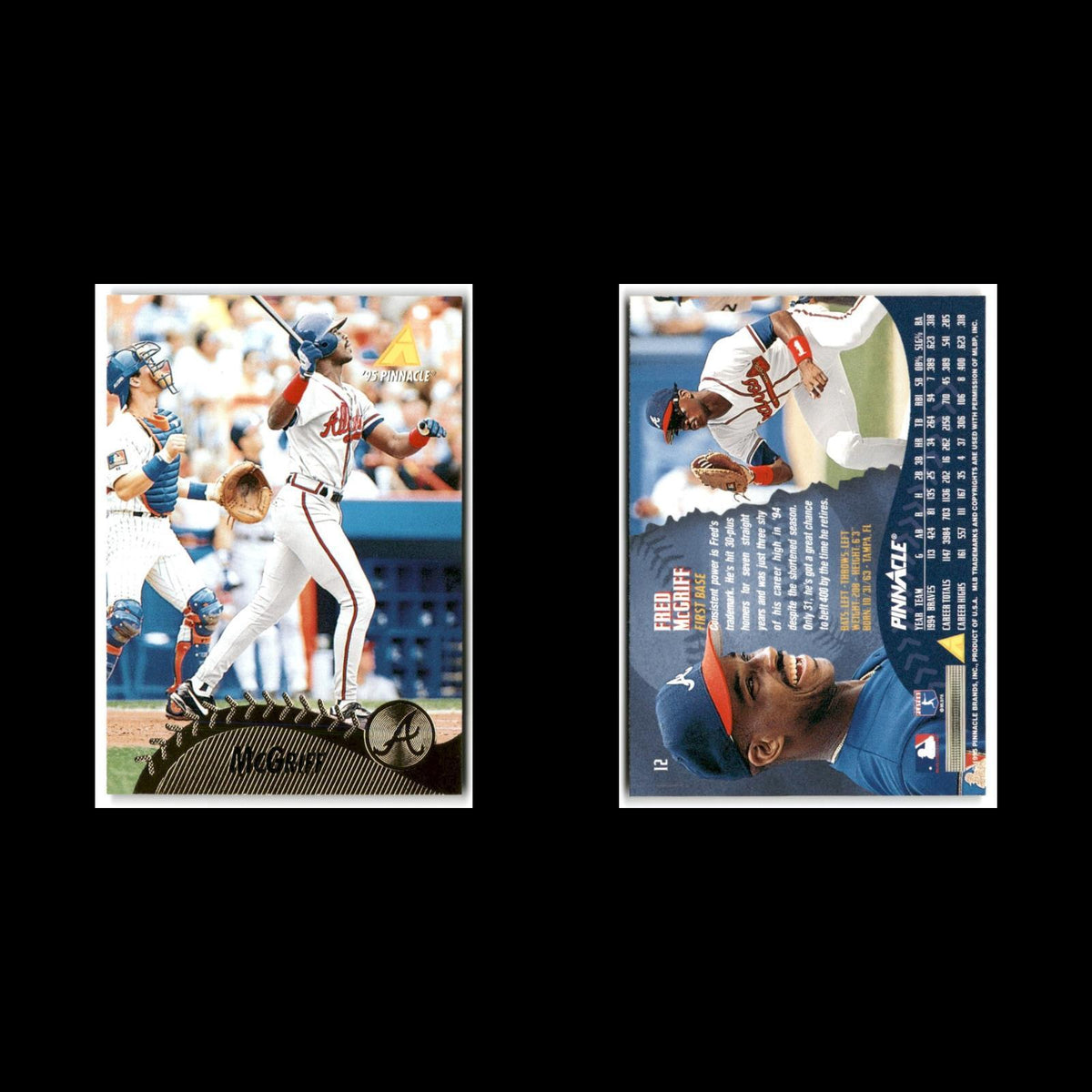 Fred McGriff #12 1995 Pinnacle Atlanta Braves Baseball Card MLB NM
