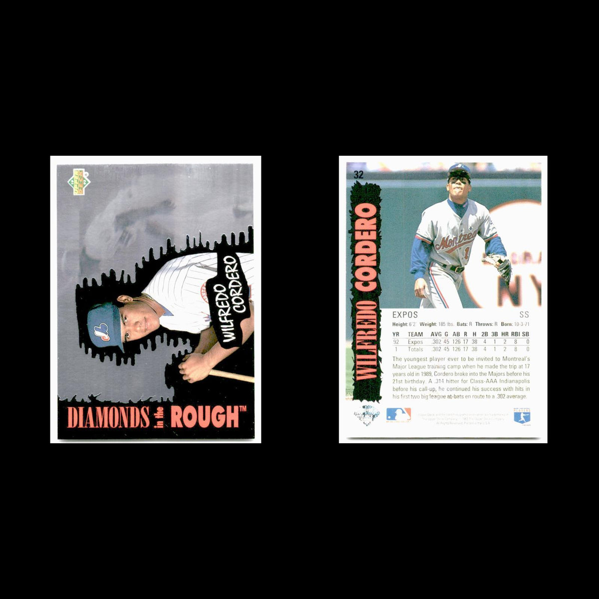 Wilfredo Cordero #32 1993 Upper Deck Diamond Gallery Montreal Expos Baseball MLB
