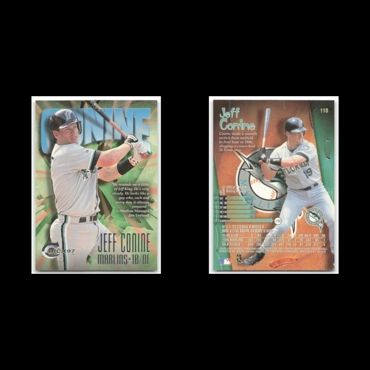 Jeff Conine #110 1997 Circa Florida Marlins Baseball Card MLB NM