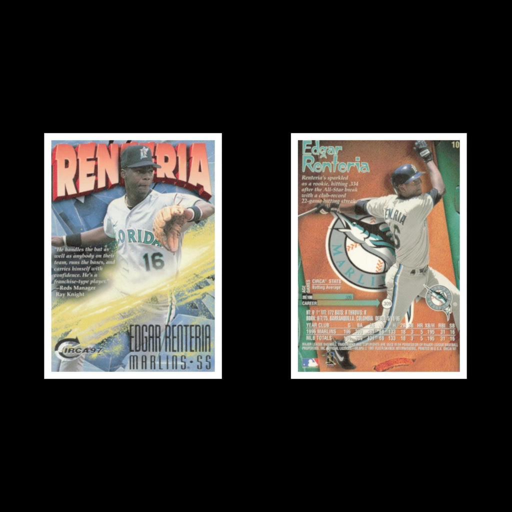 Edgar Renteria #10 1997 Circa Florida Marlins Baseball Card MLB NM