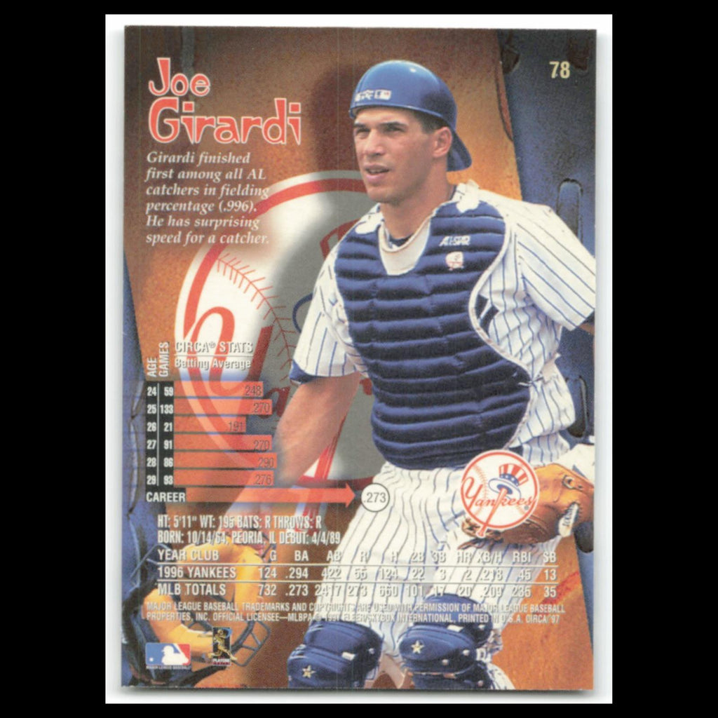 Joe Girardi #78 1997 Circa New York Yankees Baseball Card MLB NM