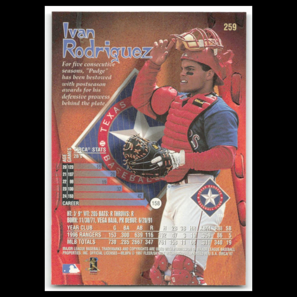 Ivan Rodriguez #259 1997 Circa Texas Rangers Baseball Card MLB NM