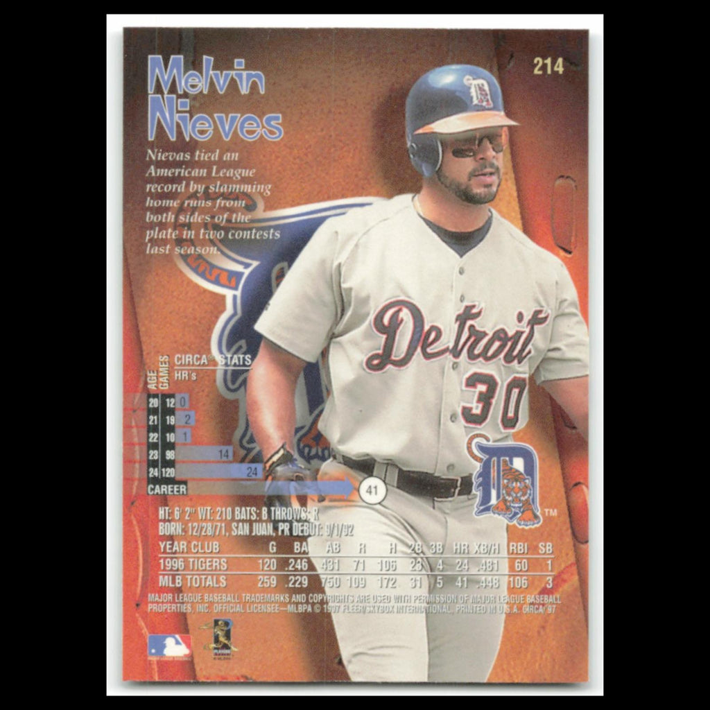 Melvin Nieves #214 1997 Circa Detroit Tigers Baseball Card MLB NM