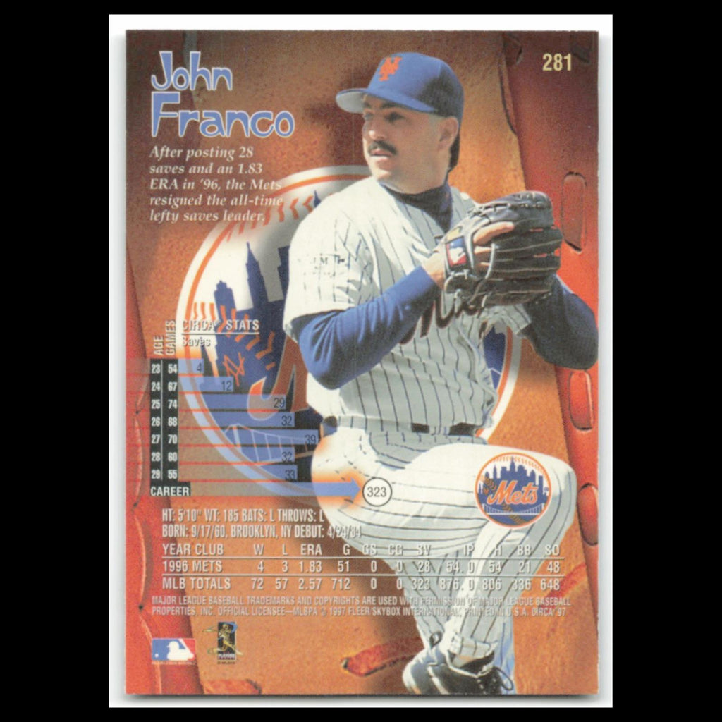 John Franco #281 1997 Circa New York Mets Baseball Card MLB NM