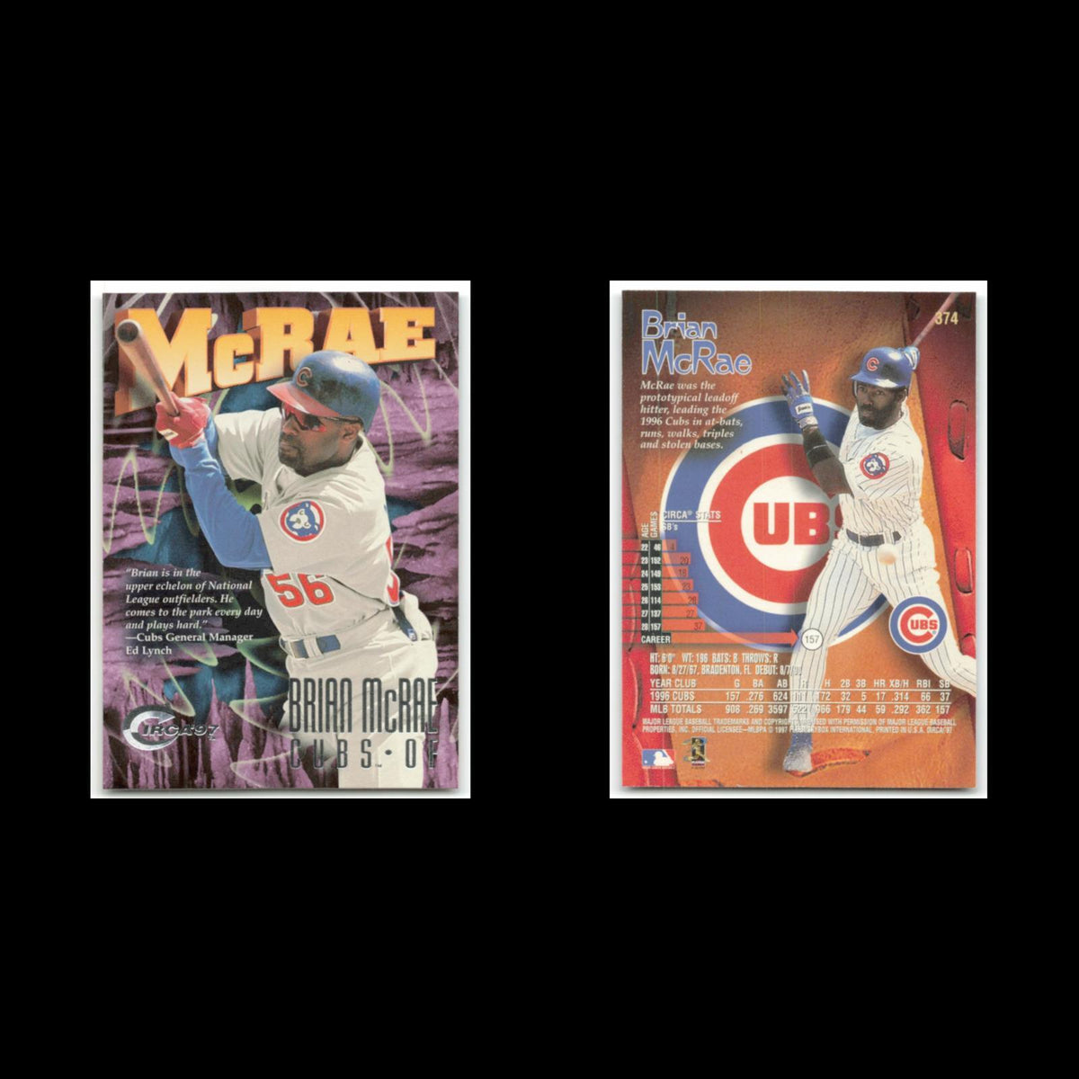Brian McRae #374 1997 Circa Chicago Cubs Baseball Card MLB NM
