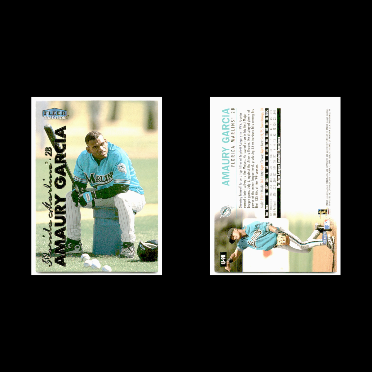 Amaury Garcia Rookie #U-98 1999 Fleer Tradition Update Florida Marlins Baseball