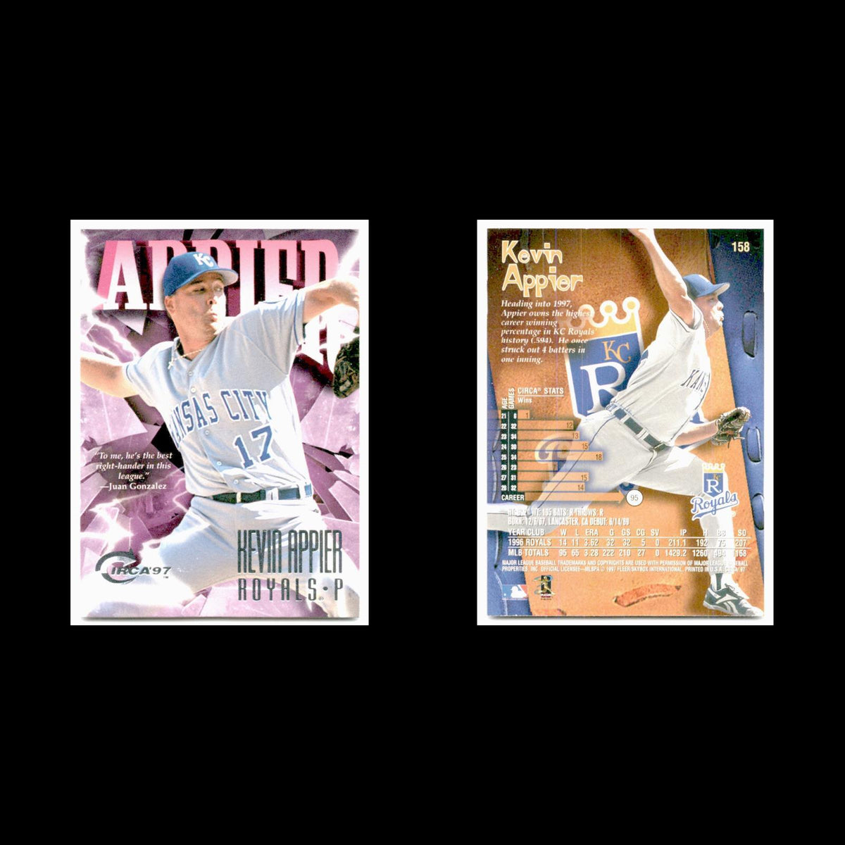 Kevin Appier #158 1997 Circa Kansas City Royals Baseball Card MLB NM