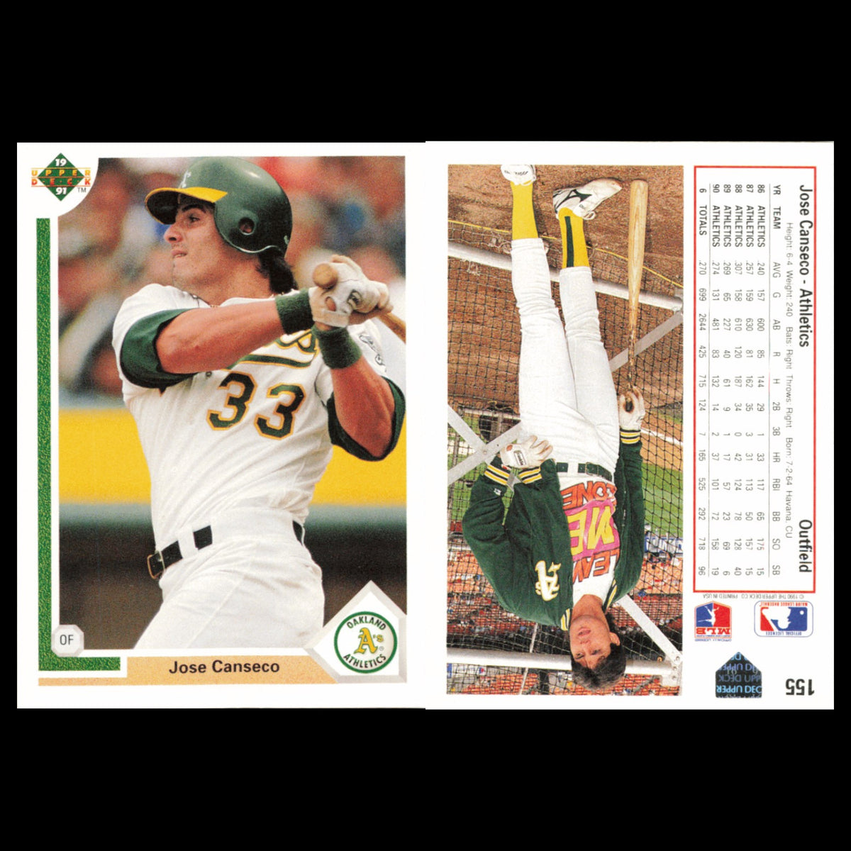 Jose Canseco Lot 5 Baseball Cards  Oakland Athletics Set MLB NM