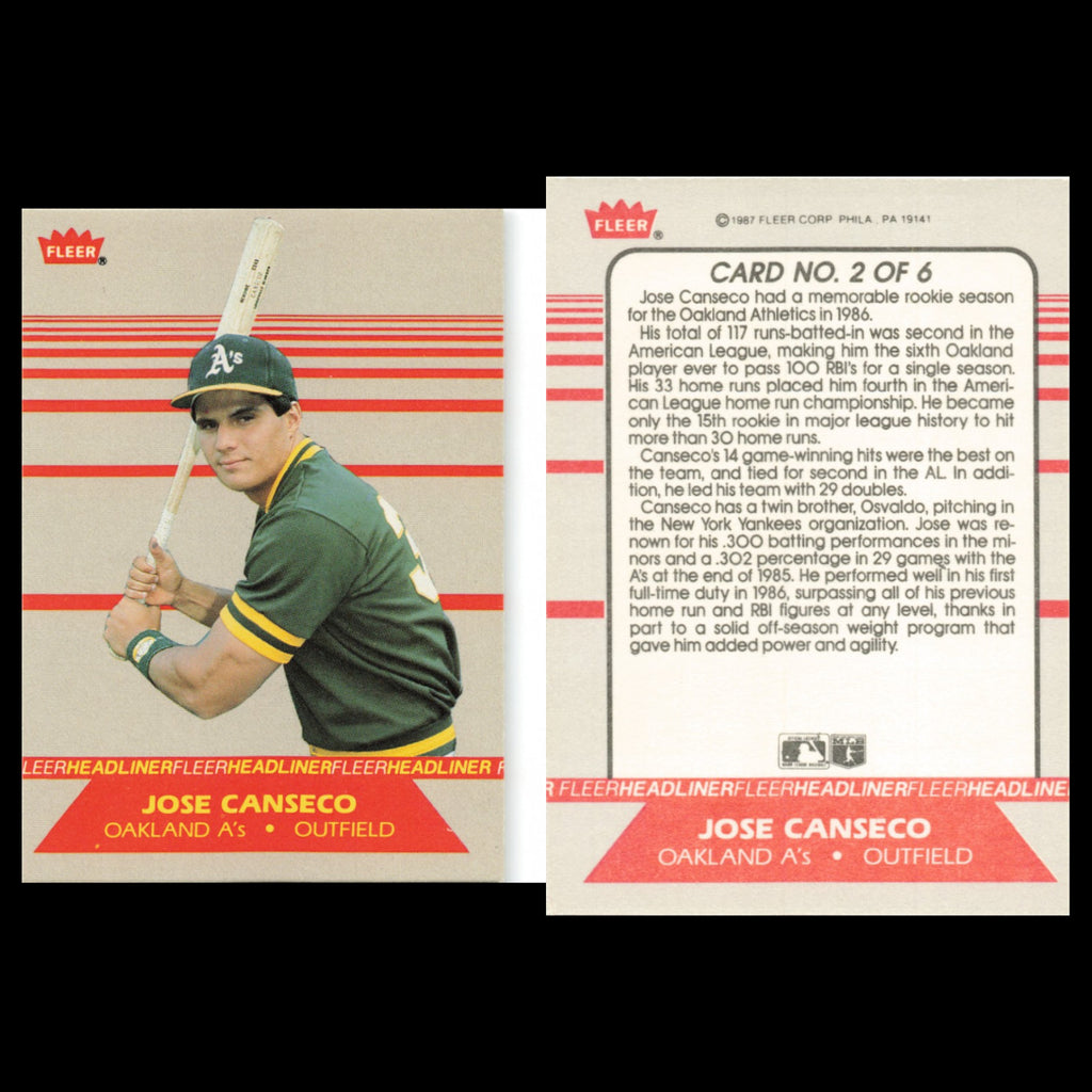 Jose Canseco Lot 5 Baseball Cards Oakland Athletics Set NM