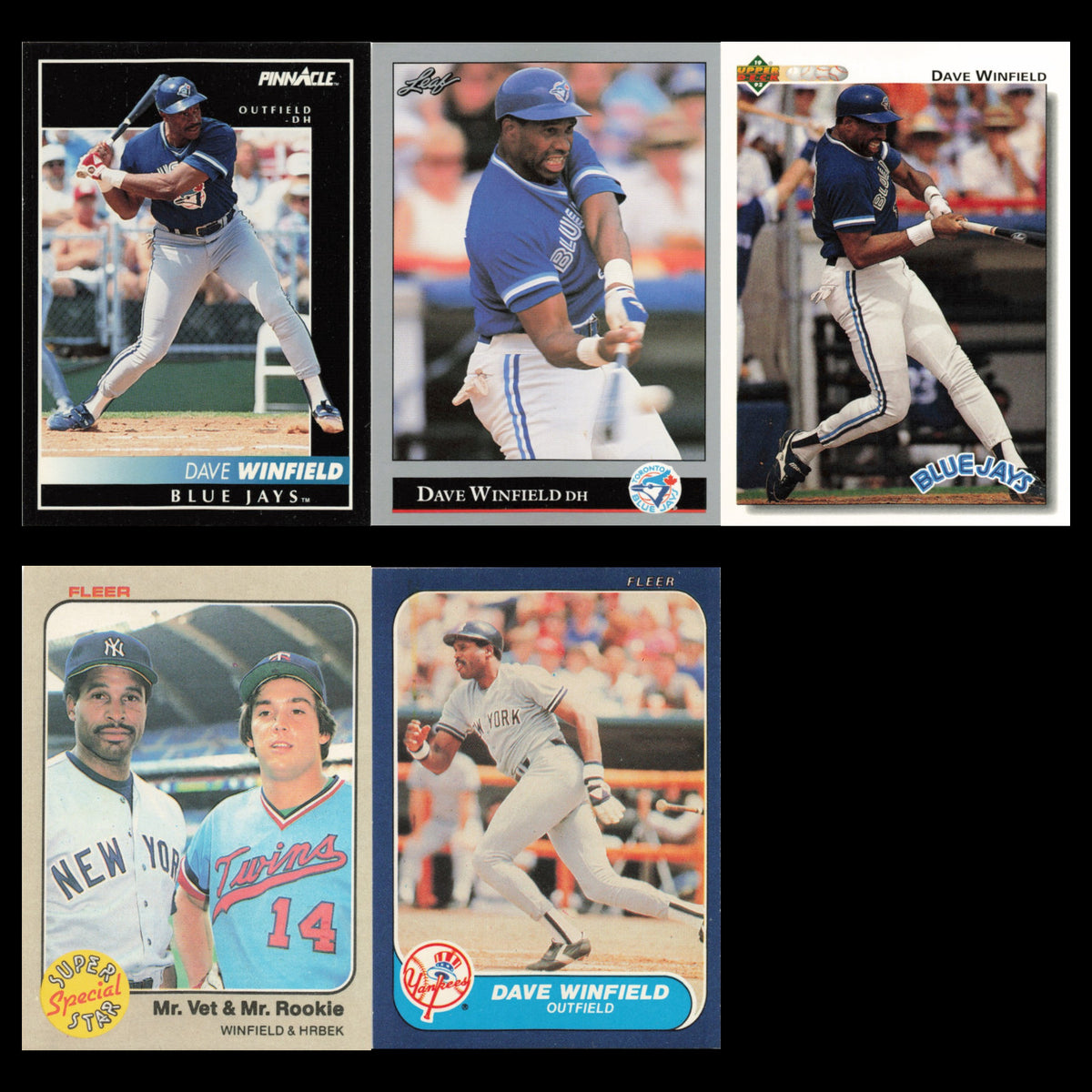 Dave Winfield Lot 5 Baseball Cards 1992 Pinnacle Toronto Blue Jays Set MLB NM