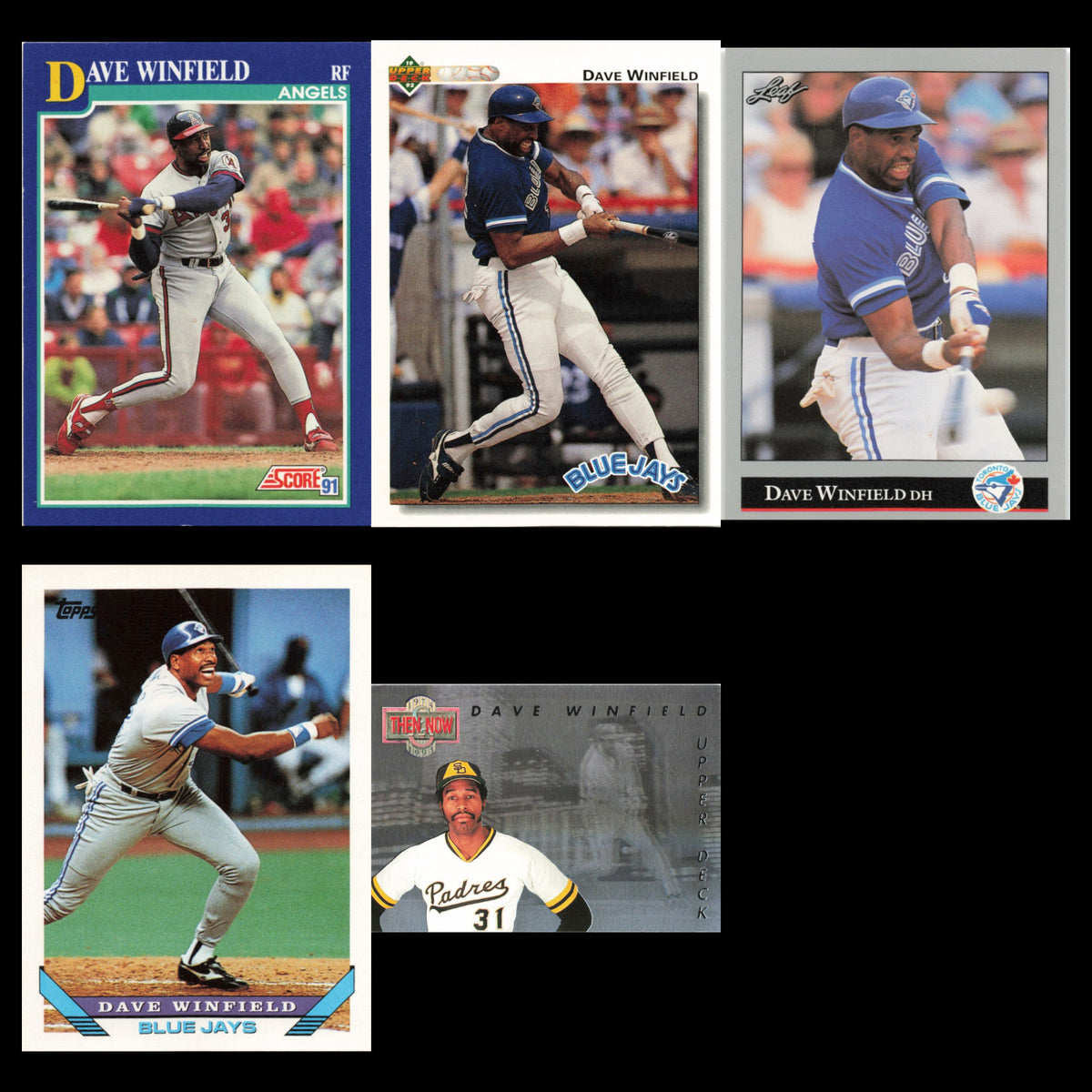Dave Winfield Lot 5 Baseball Cards 1991 Score California Angels Set Collection