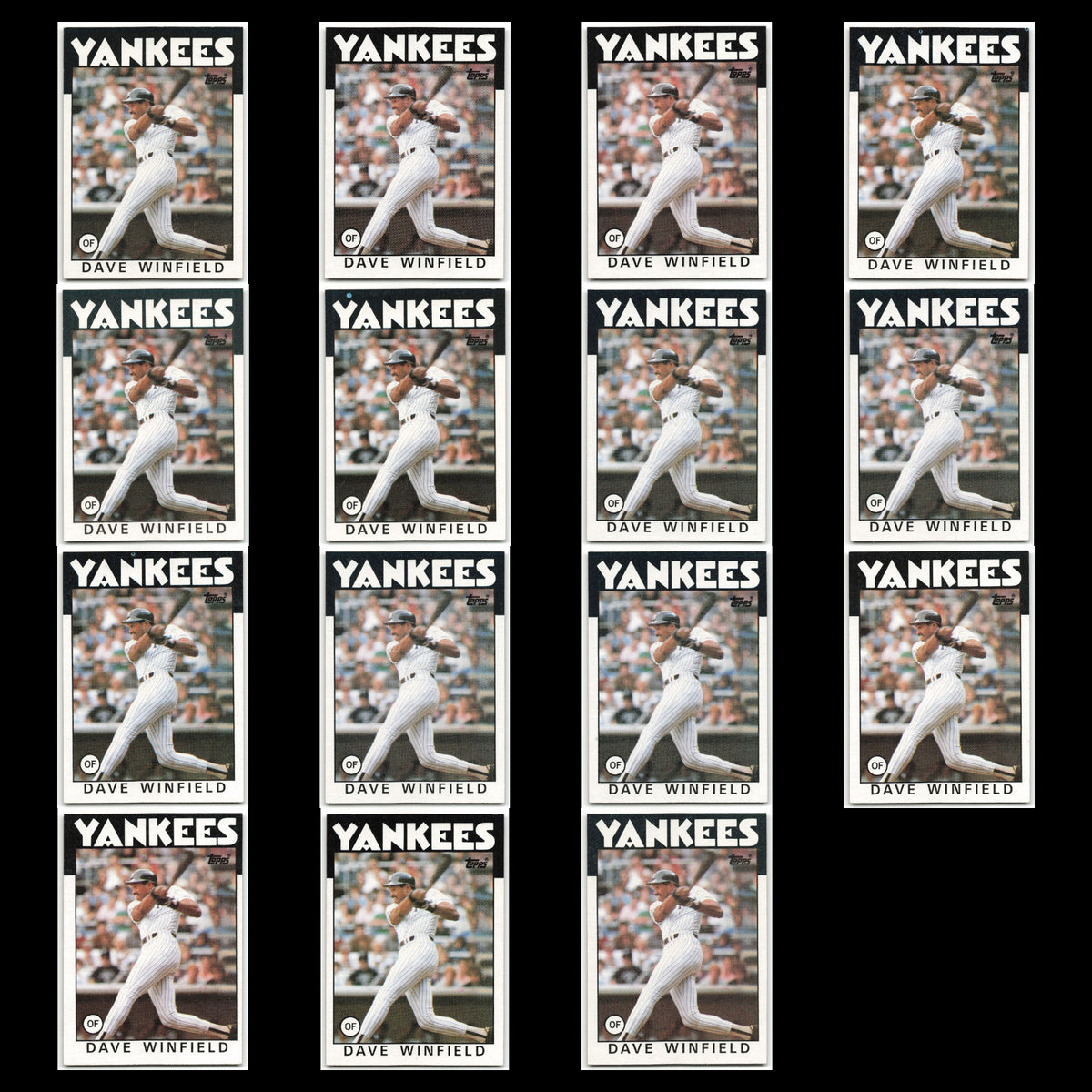 Dave Winfield Lot 15 Baseball Cards 1986 Topps New York Yankees Set Collection
