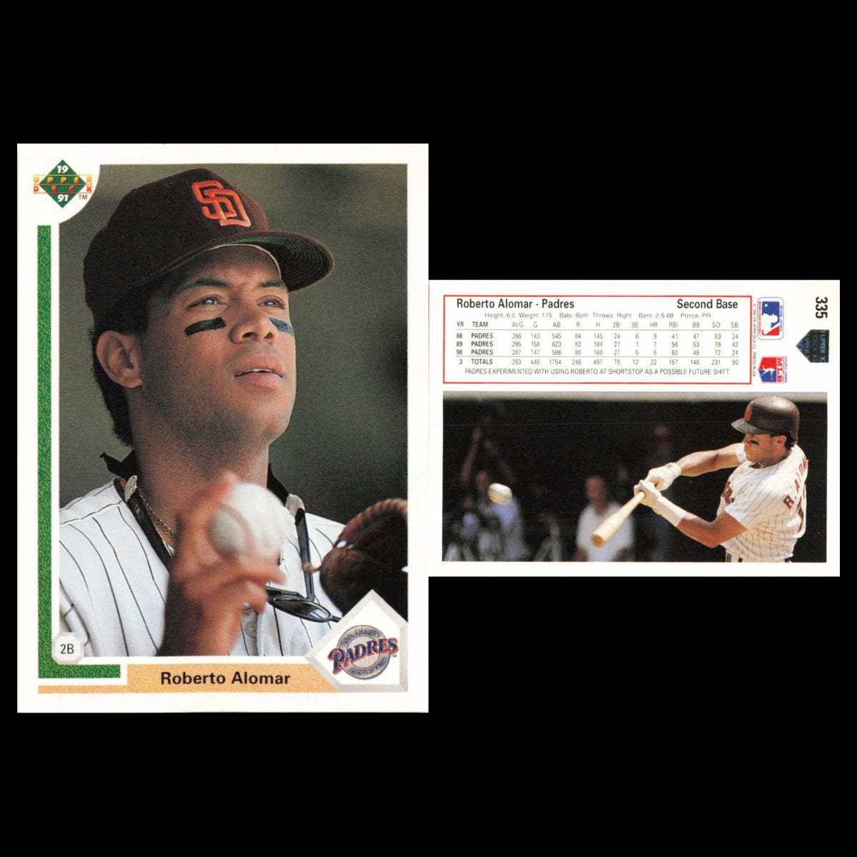 Roberto Alomar Lot 5 Baseball Cards 1990 Score San Diego Padres Set Collection