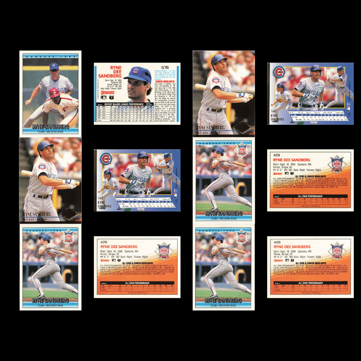 Ryne Sandberg Lot 59 Baseball Cards 1993-1997  Chicago Cubs Set MLB