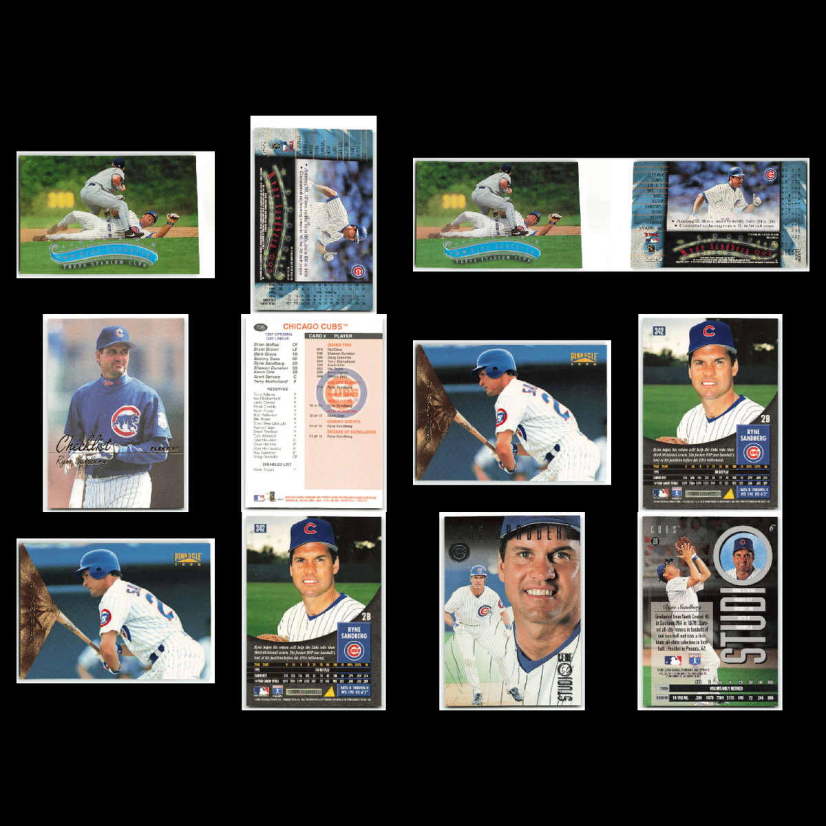 Ryne Sandberg Lot 59 Baseball Cards 1993-1997  Chicago Cubs Set MLB