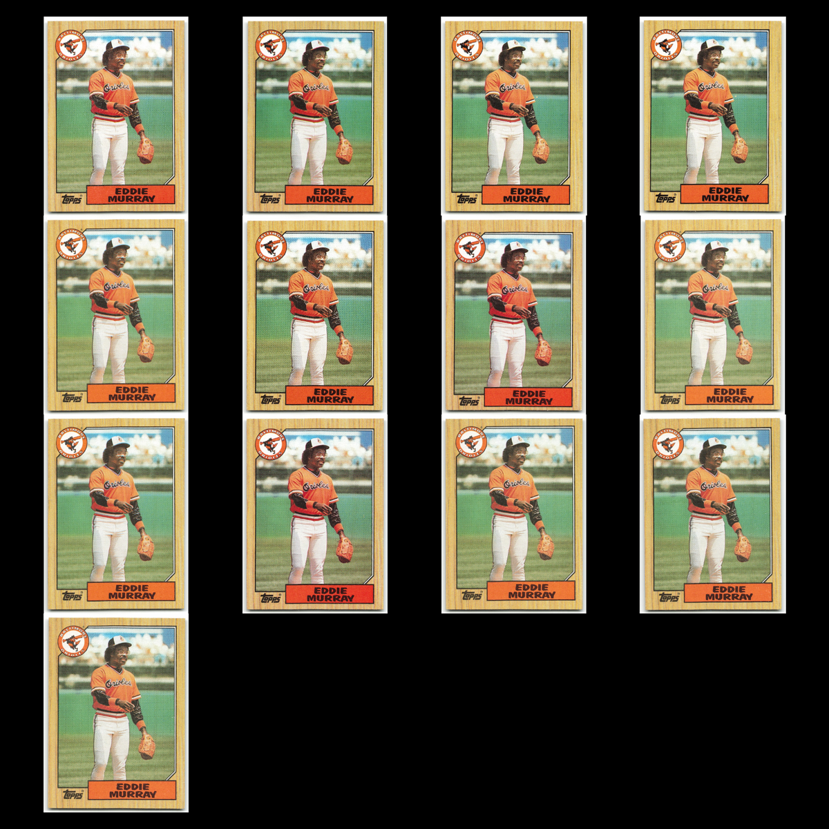 Eddie Murray Lot 13 Baseball Cards 1987 Topps Baltimore Orioles Set Collection