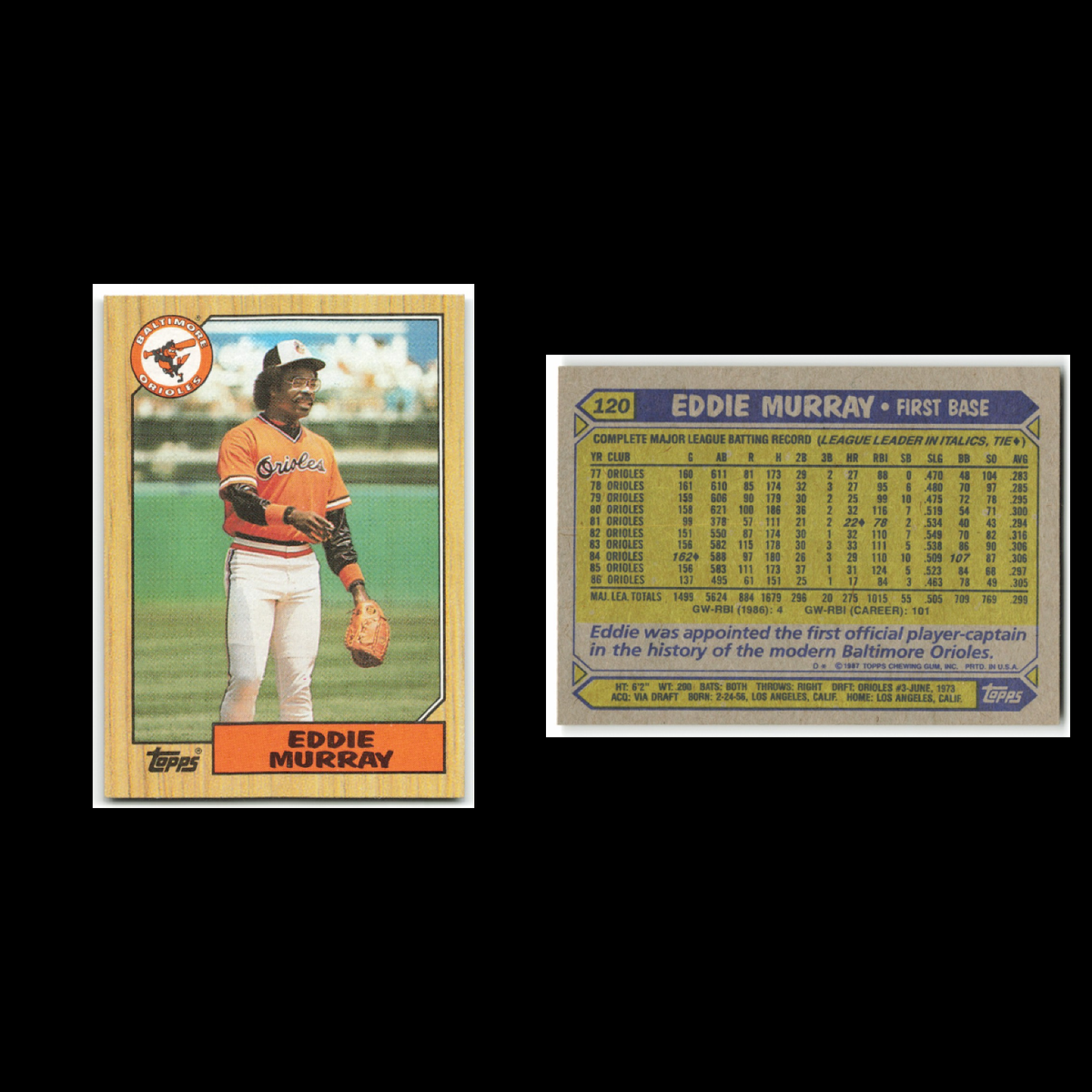 Eddie Murray Lot 13 Baseball Cards 1987 Topps Baltimore Orioles Set Collection
