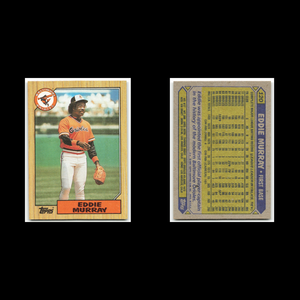 Eddie Murray Lot 13 Baseball Cards 1987 Topps Baltimore Orioles Set Collection