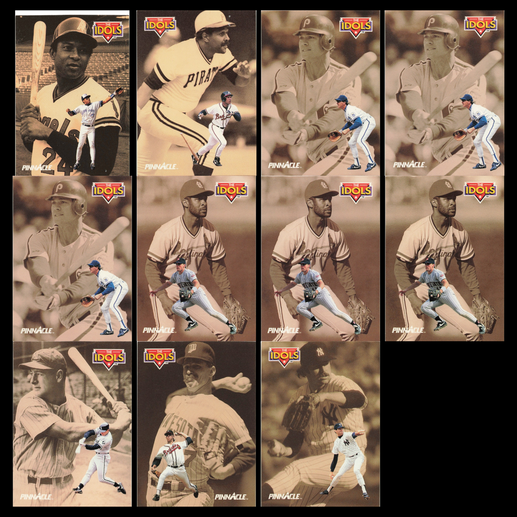 Lot 11 Baseball Cards 1992 Pinnacle Idols inc Gehrig Ozzie Smith