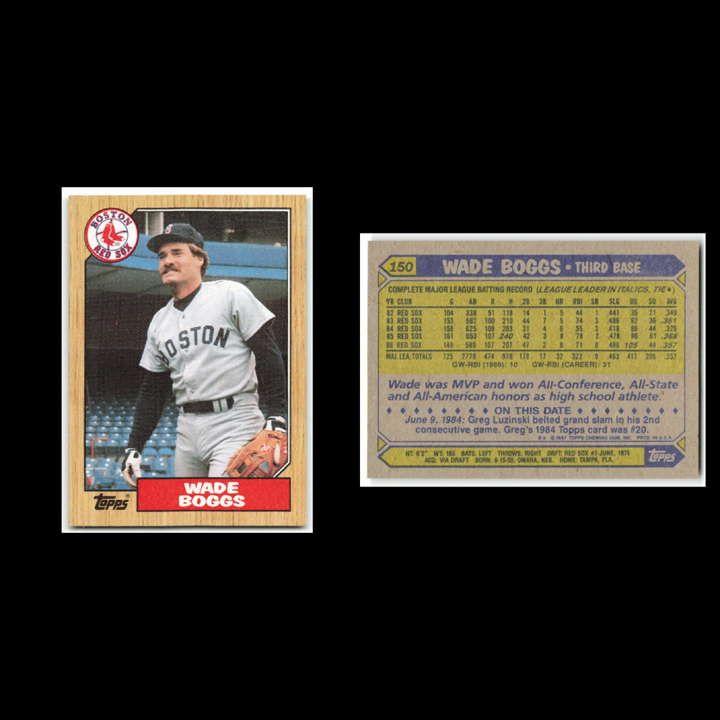 Wade Boggs Lot 13 Baseball Cards 1987 Topps Boston Red Sox Set Collection MLB NM