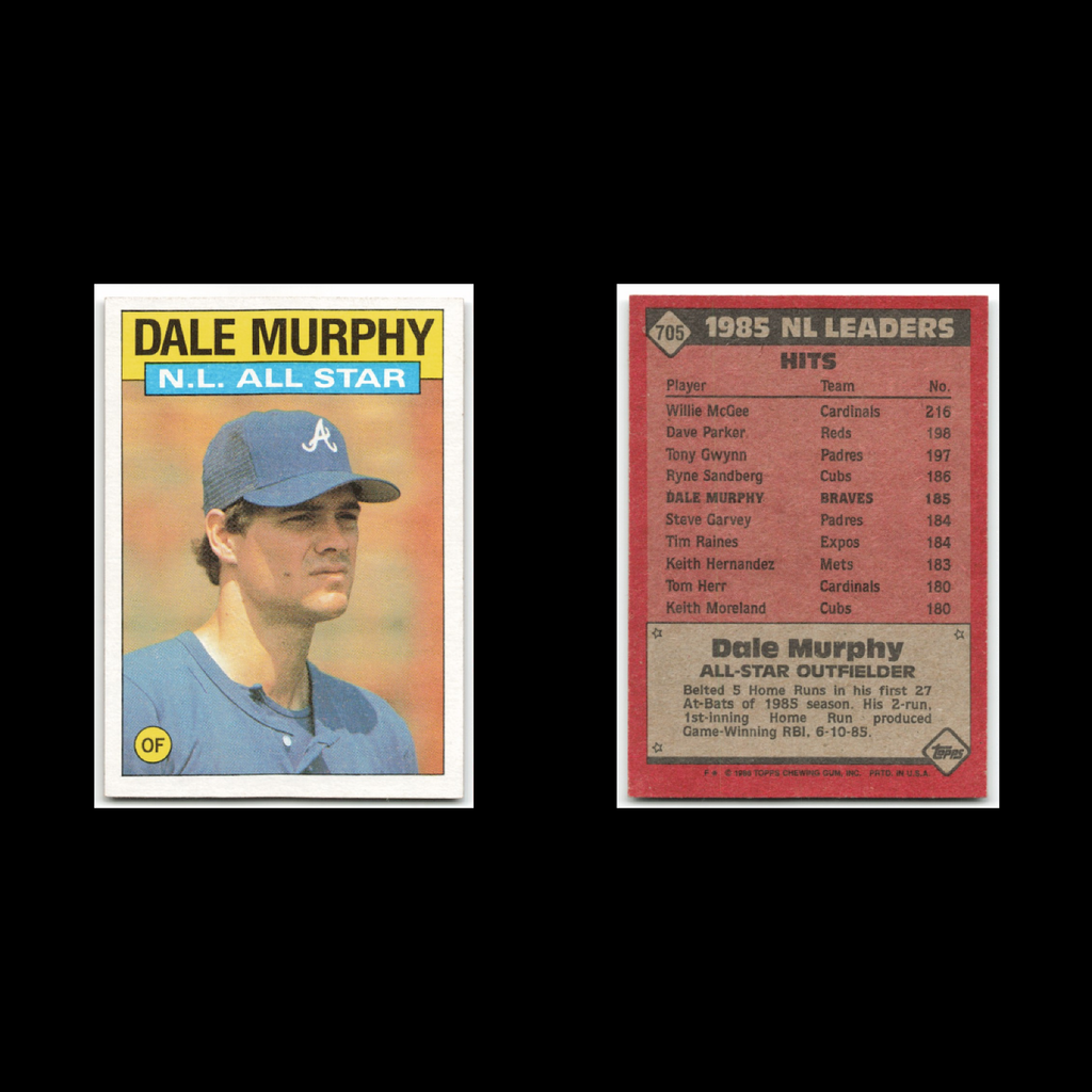Dale Murphy Lot 15 Baseball Cards 1986 Topps Atlanta Braves Set Collection MLB