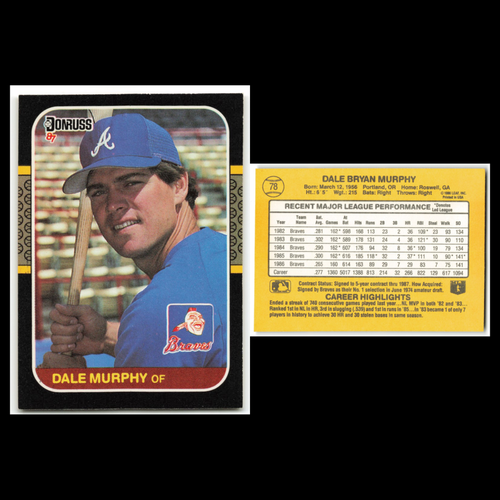 Dale Murphy Lot 6 Baseball Cards Topps Atlanta Braves Set Collection MLB NM