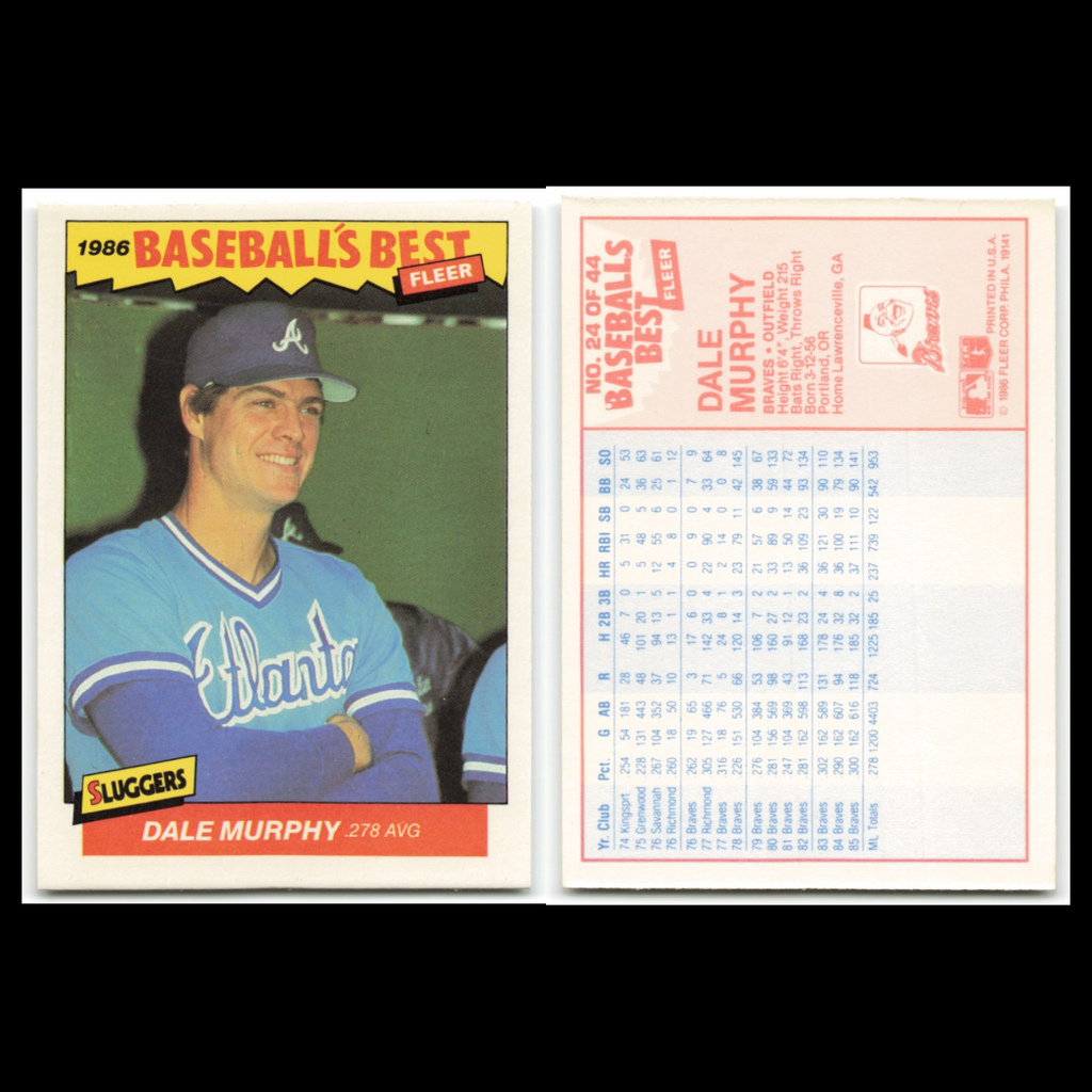 Dale Murphy Lot 6 Baseball Cards Topps Atlanta Braves Set Collection MLB NM